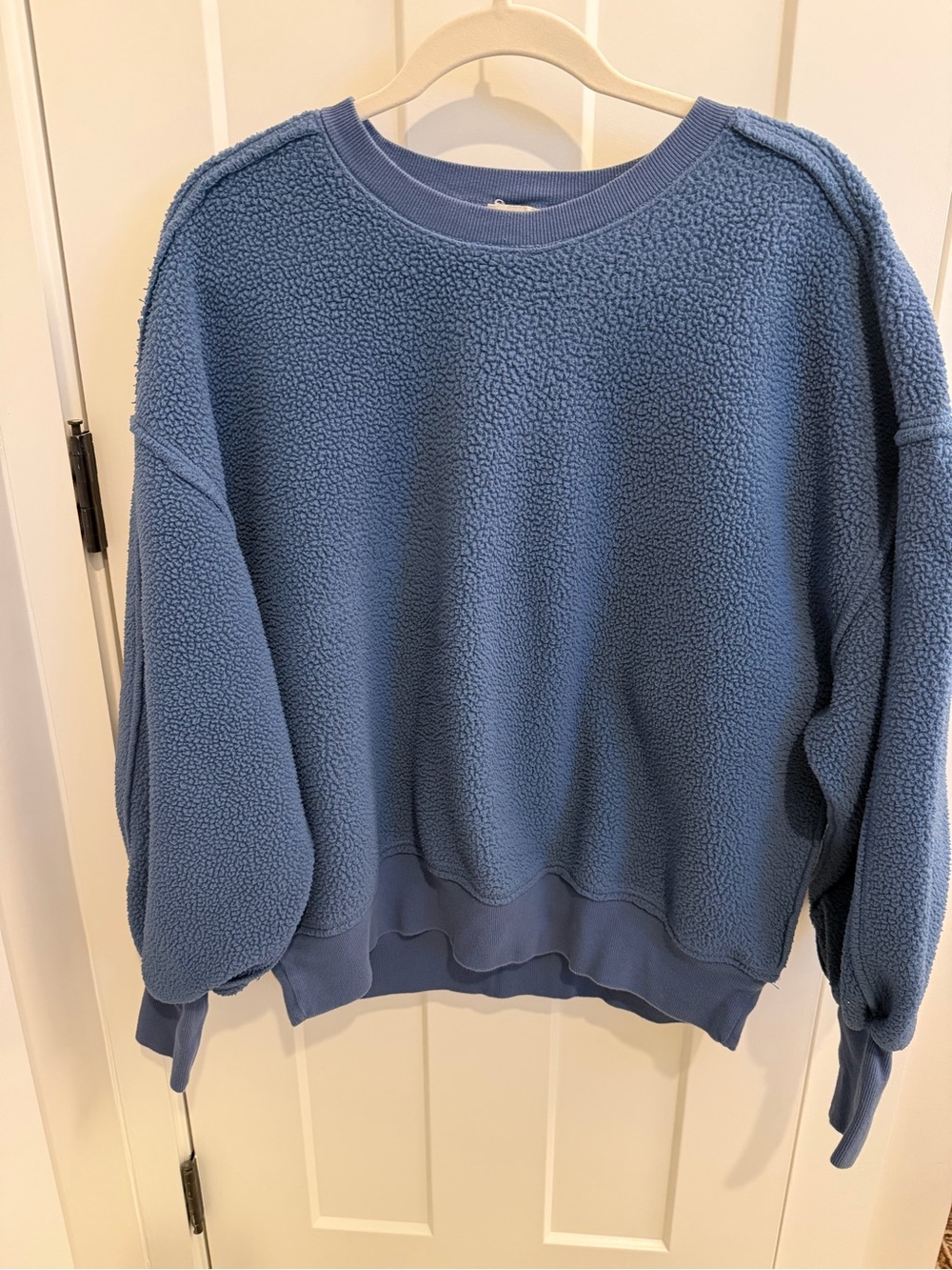 Pilcro Cozy Women's Fleece Pullover Sweater - Dusty Blue
